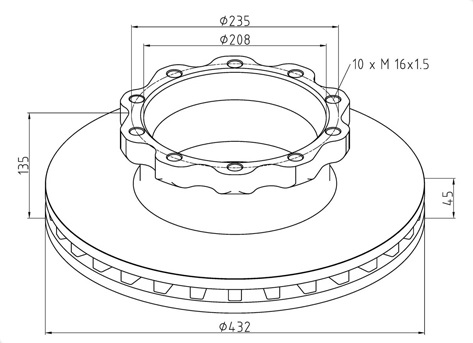   PE  10-d430-h135*45 Man TGA