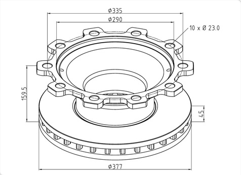   PE 10-d377-h160*45  ABS BPW-SKH