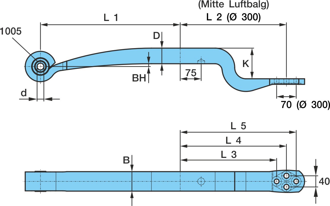  BPW 1*56*70 / 575+370 (340) K=110 d-24 ORIGINAL