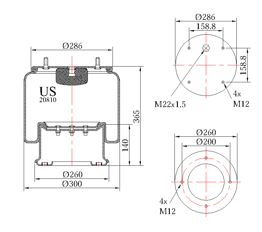  GENIRPARTS / -  h=140 / SAF / 2918=E1