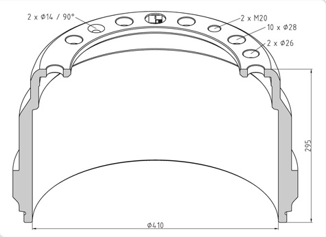    PE 410*200 h=294 VOLVO Ver-1