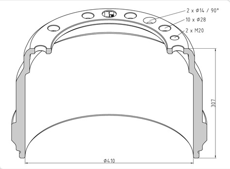   PE  410*225 h=307 VOLVO Ver-1