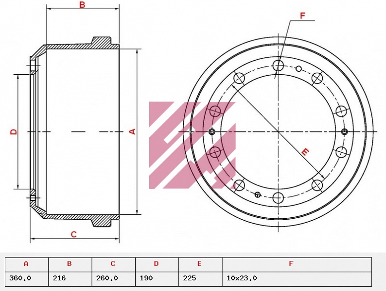   MARSHALL 360190/10 h=263 BPW KH-KR-KM