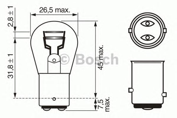  P21 BOSCH 5W-24V-BAY15d   