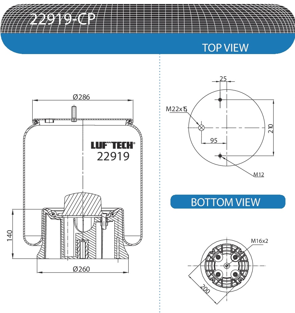  SAF / 2919V--Wielton / -  h=140 / LUFTECH 152231583LF