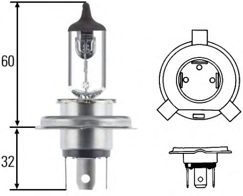  HELLA H4 12V-60*55W P43t-38 