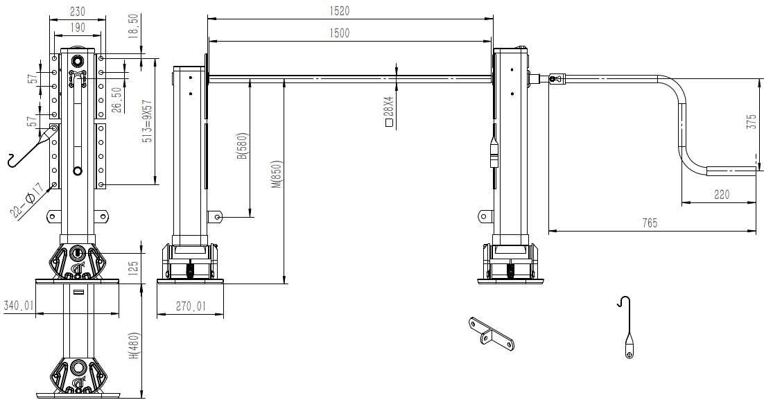   850mm, S-,  GENIRPARTS