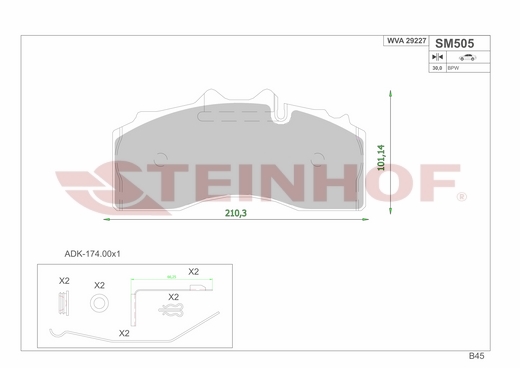   STEINHOF/ 211*102*30 STEINHOF 29227ST/BPW / TSB-3709