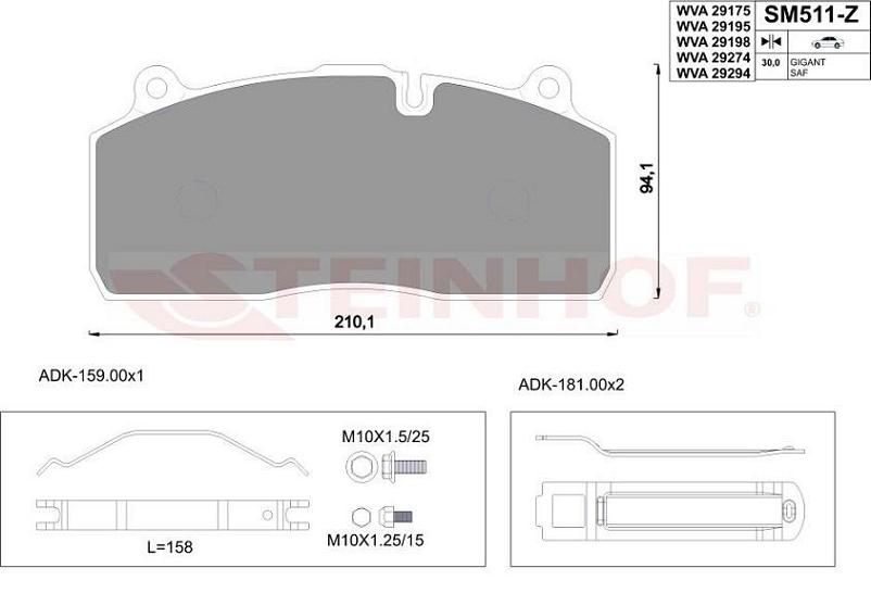    STEINHOF / 210*94*30 / Haldex-Modul-T2-SAF 29175ST